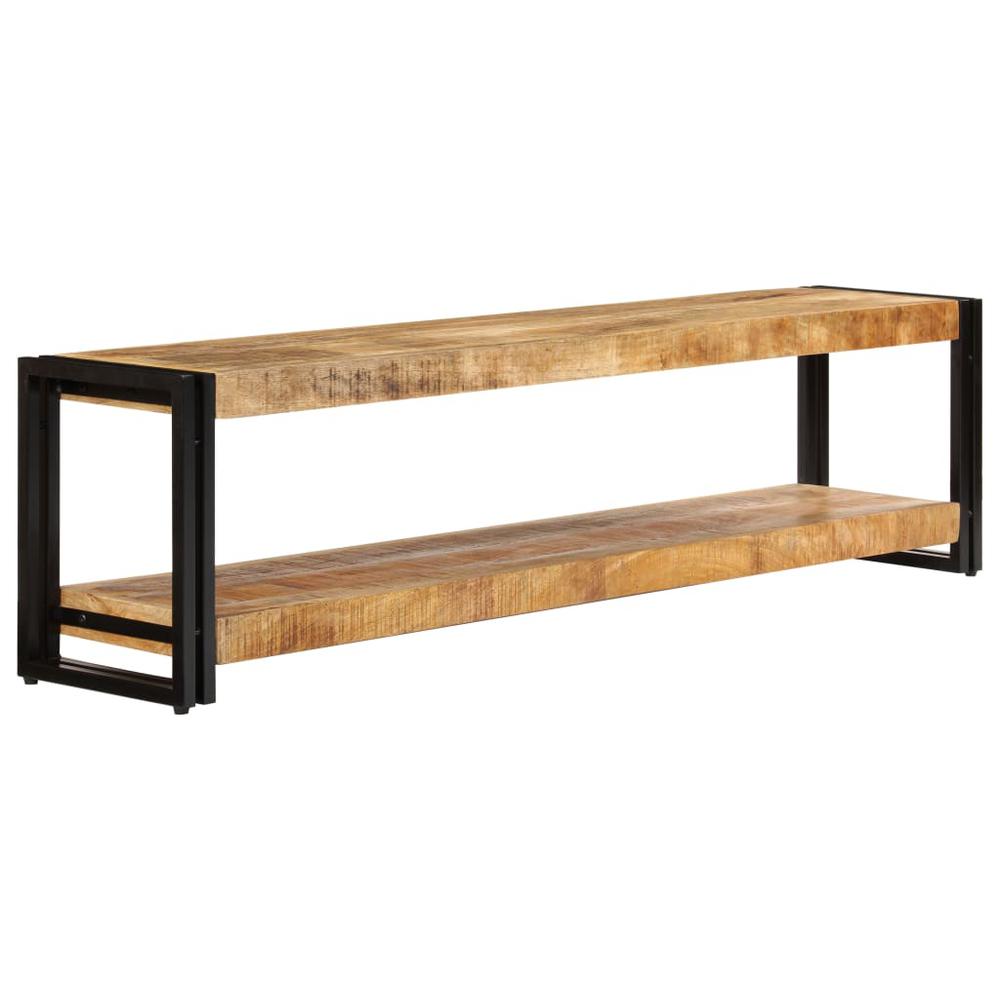 vidaXL TV Cabinet 59"x11.8"x15.7" Solid Mango Wood, 247809. Picture 4