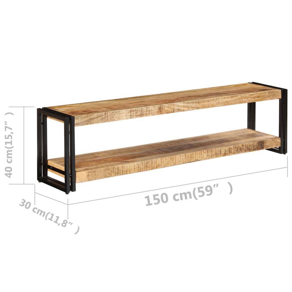 vidaXL TV Cabinet 59"x11.8"x15.7" Solid Mango Wood, 247809. Picture 7