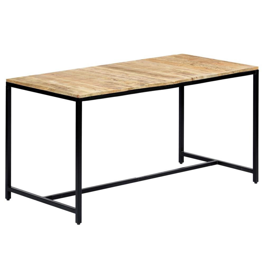 vidaXL Dining Table 55.1"x27.6"x29.5" Solid Rough Mango Wood, 247811. Picture 1