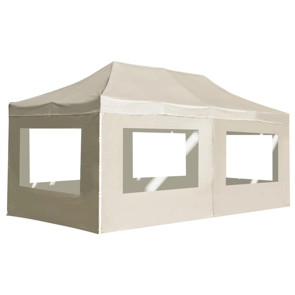vidaXL Professional Folding Party Tent with Walls Aluminium 236.2"x118.1" Cream, 45506. Picture 1
