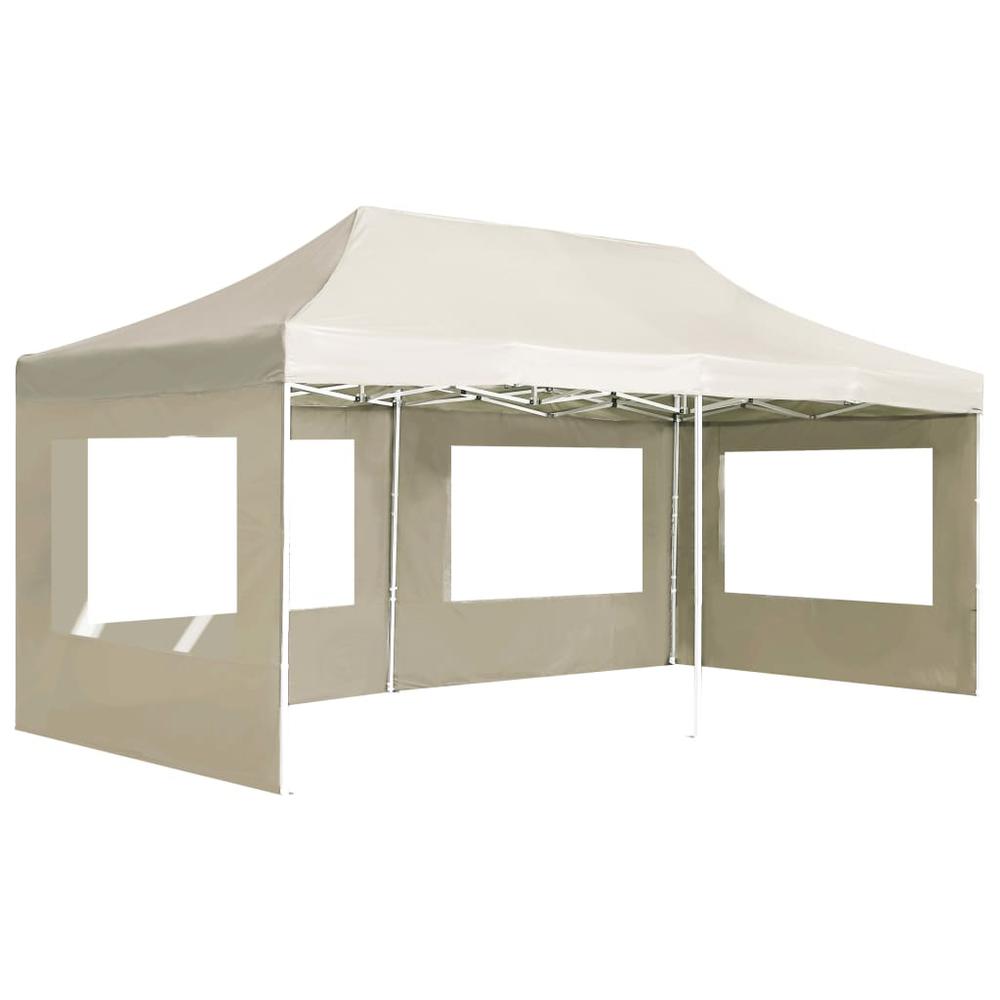 vidaXL Professional Folding Party Tent with Walls Aluminium 236.2"x118.1" Cream, 45506. Picture 4