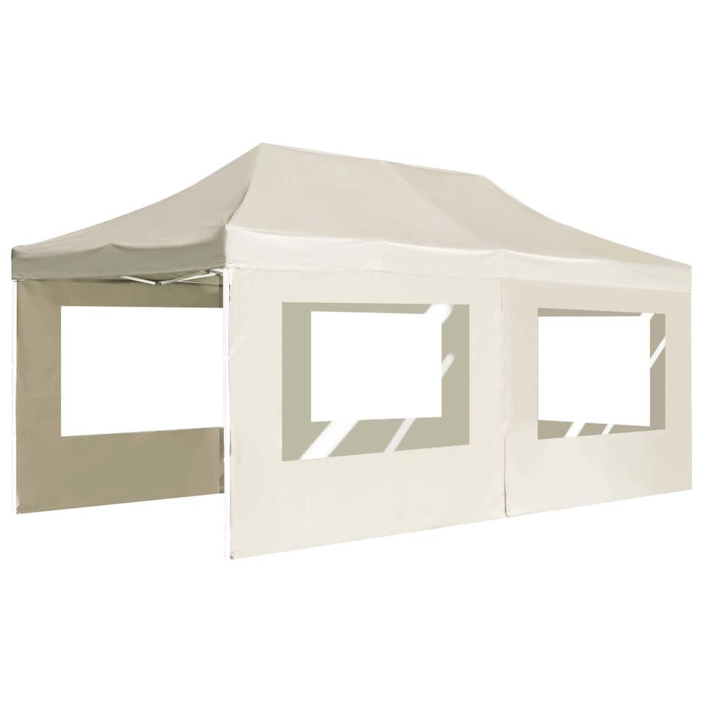vidaXL Professional Folding Party Tent with Walls Aluminium 236.2"x118.1" Cream, 45506. Picture 5