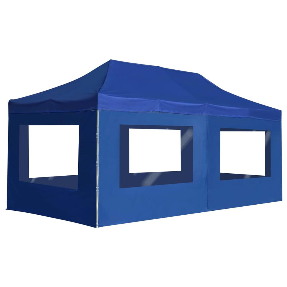 vidaXL Professional Folding Party Tent with Walls Aluminium 236.2"x118.1" Blue, 45507. Picture 1