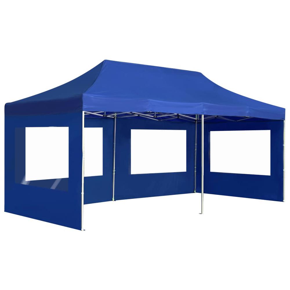 vidaXL Professional Folding Party Tent with Walls Aluminium 236.2"x118.1" Blue, 45507. Picture 4