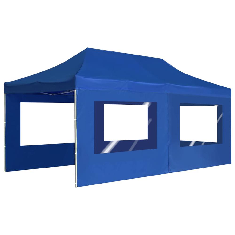vidaXL Professional Folding Party Tent with Walls Aluminium 236.2"x118.1" Blue, 45507. Picture 5
