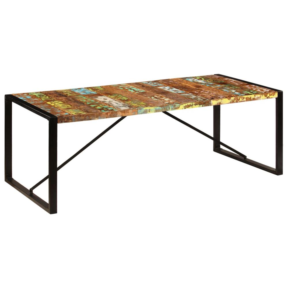 vidaXL Dining Table 86.6"x39.4"x29.5" Solid Reclaimed Wood, 247409. Picture 1