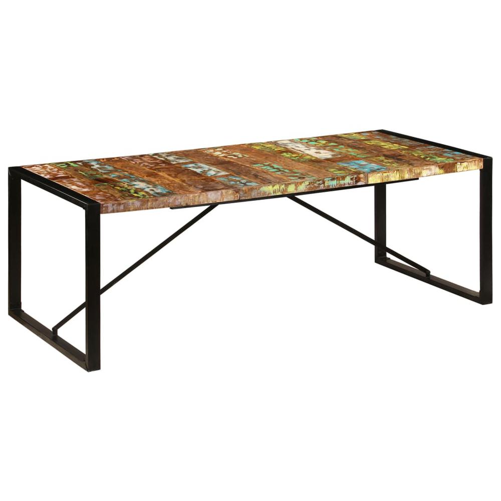 vidaXL Dining Table 86.6"x39.4"x29.5" Solid Reclaimed Wood, 247409. Picture 7