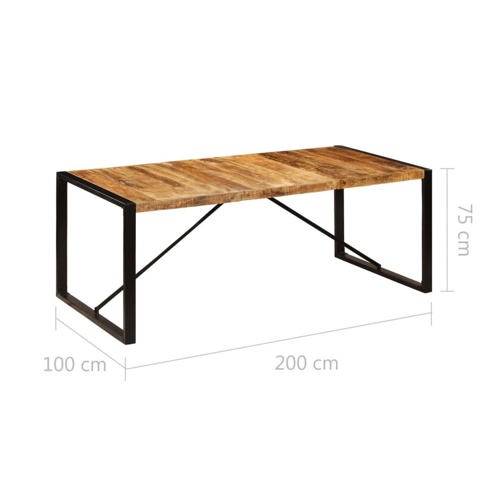 vidaXL Dining Table 78.7"x39.4"x29.5" Solid Mango Wood, 247411. Picture 6