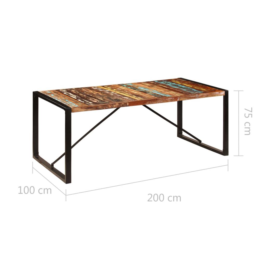 vidaXL Dining Table 78.7"x39.4"x29.5" Solid Reclaimed Wood, 247412. Picture 7