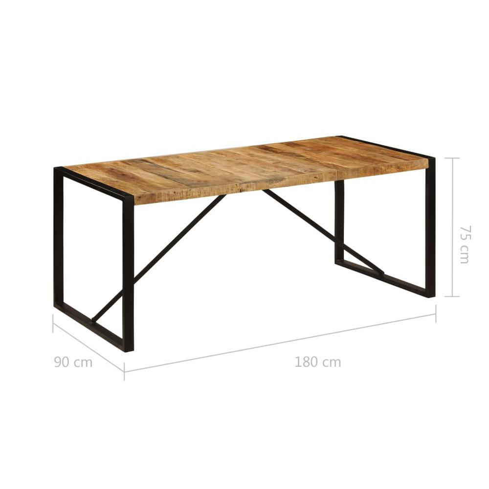 vidaXL Dining Table 70.9"x35.4"x29.5" Solid Mango Wood, 247414. Picture 6