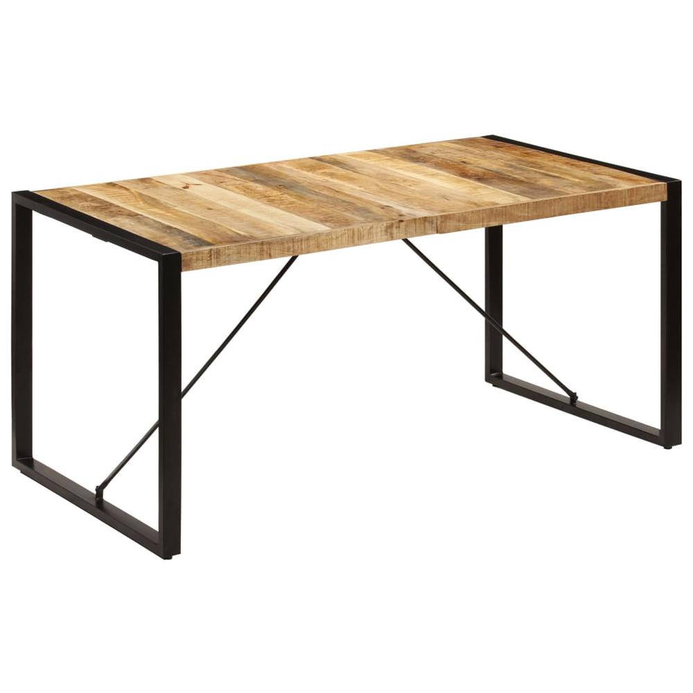 vidaXL Dining Table 63"x31.5"x29.5" Solid Mango Wood, 247417. Picture 1