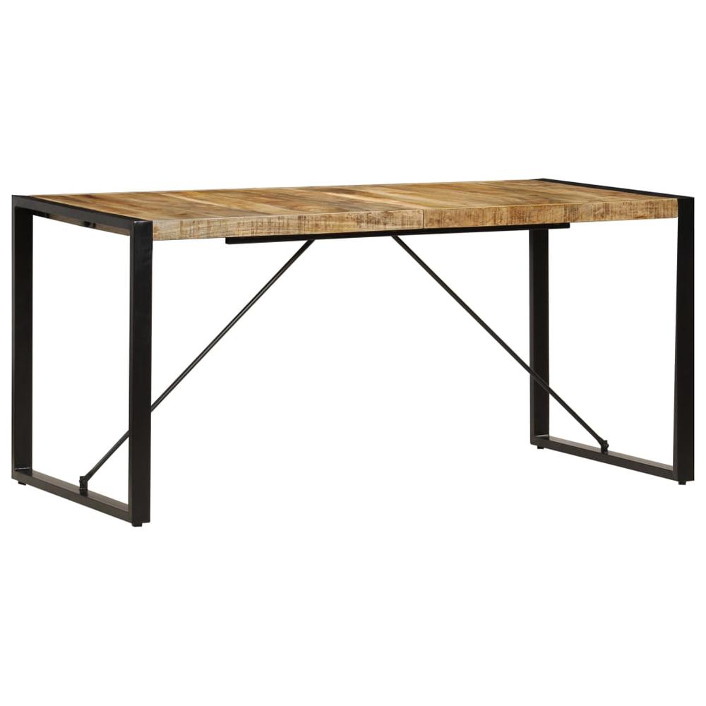 vidaXL Dining Table 63"x31.5"x29.5" Solid Mango Wood, 247417. Picture 3