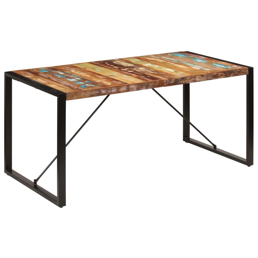vidaXL Dining Table 63"x31.5"x29.5" Solid Reclaimed Wood, 247418. Picture 1
