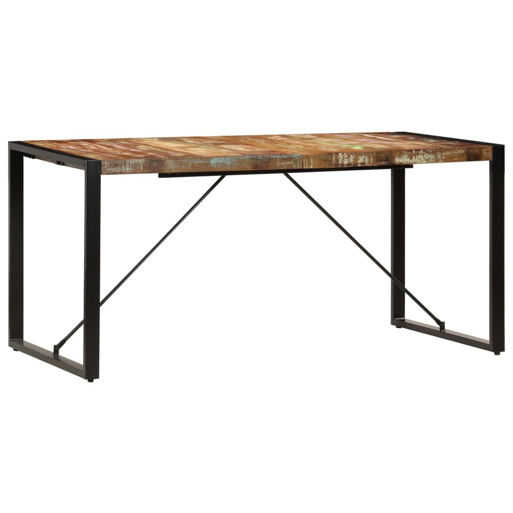 vidaXL Dining Table 63"x31.5"x29.5" Solid Reclaimed Wood, 247418. Picture 3