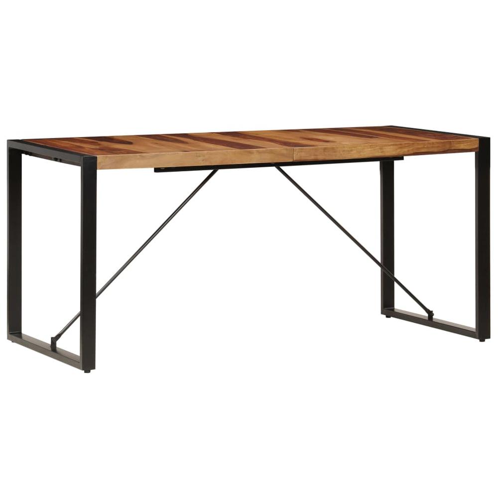 vidaXL Dining Table 63"x31.5"x29.5" Solid Sheesham Wood, 247419. Picture 3
