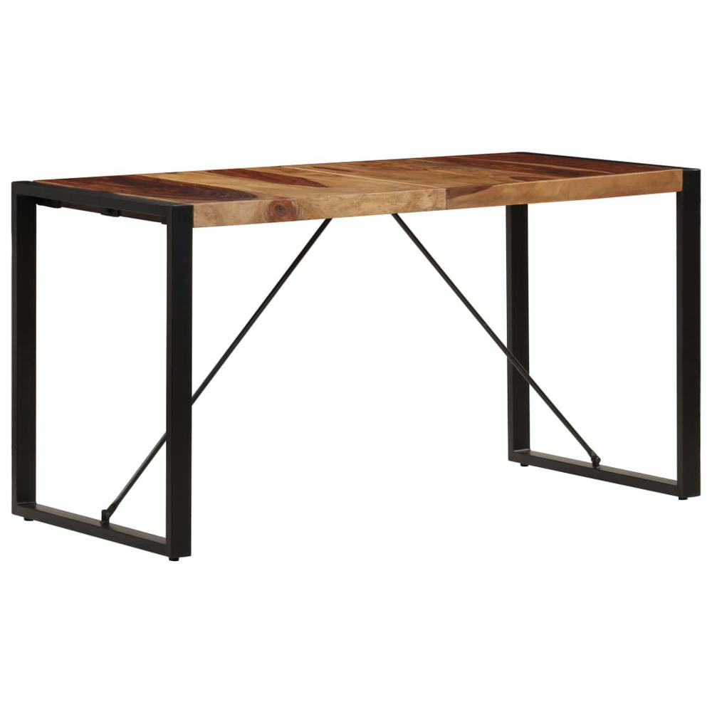 vidaXL Dining Table 55.1"x27.6"x29.5" Solid Sheesham Wood, 247422. Picture 4