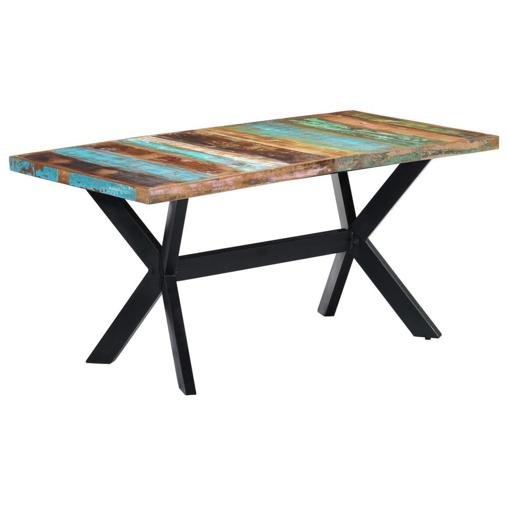 vidaXL Dining Table 63"x31.5"x29.5" Solid Reclaimed Wood, 247435. Picture 1