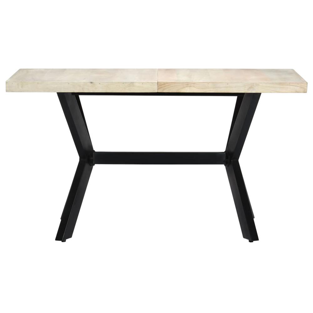 vidaXL Dining Table 55.1"x27.6"x29.5" Solid Bleached Mango Wood, 247438. Picture 2