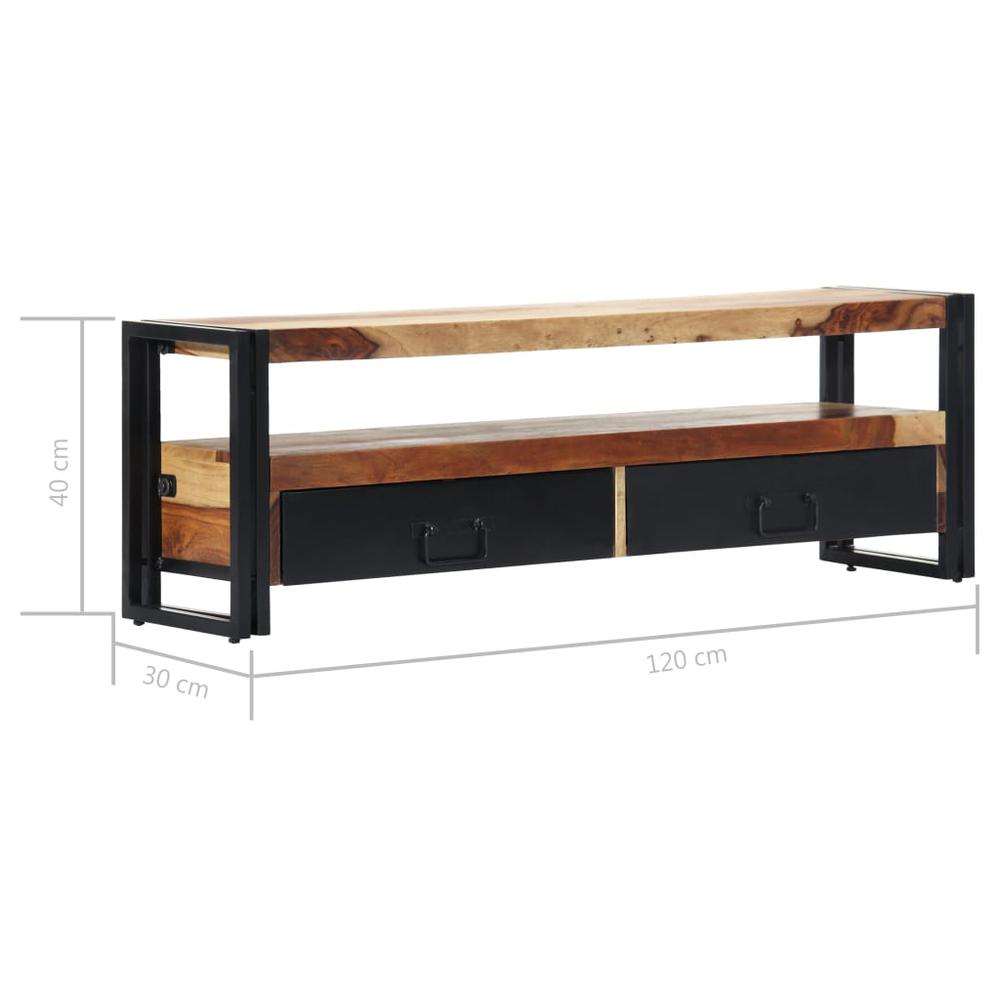 vidaXL TV Cabinet 47.2"x11.8"x15.7" Solid Sheesham Wood, 247451. Picture 7