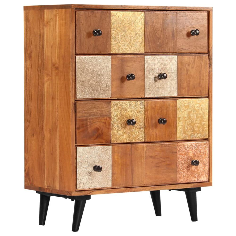 vidaXL Chest of Drawers 23.6"x11.8"x29.5" Solid Acacia Wood, 247681. Picture 1