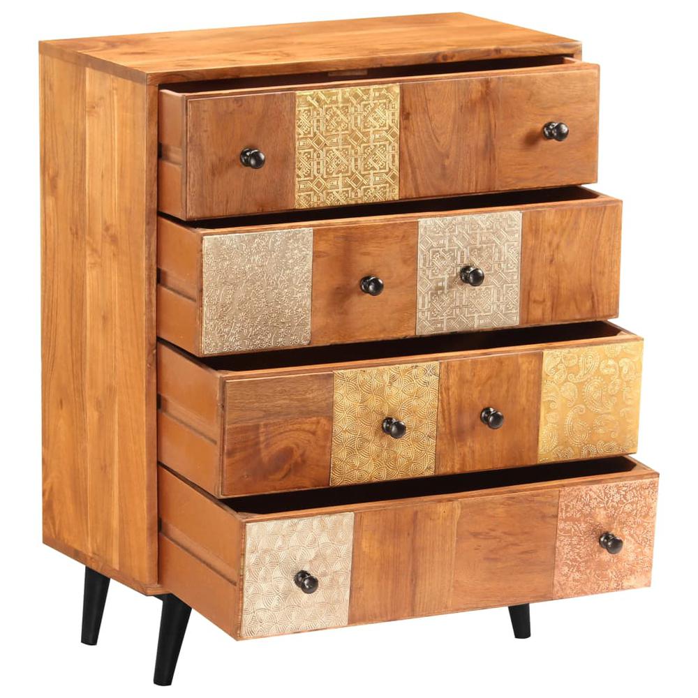 vidaXL Chest of Drawers 23.6"x11.8"x29.5" Solid Acacia Wood, 247681. Picture 4