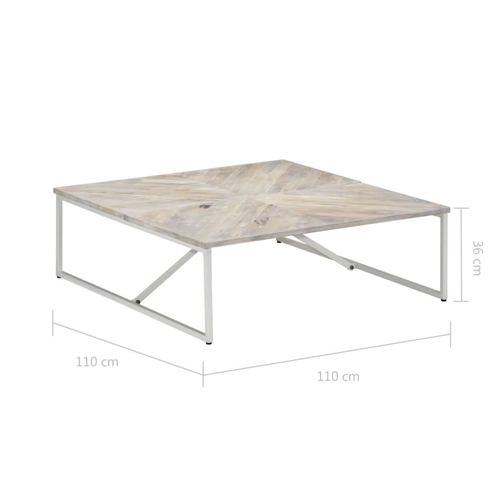 vidaXL Coffee Table 43.3"x43.3"x14.1" Solid Mango Wood, 247698. Picture 8