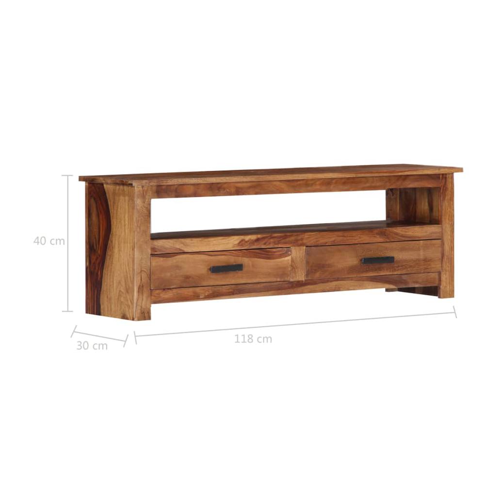 vidaXL TV Cabinet 46.6"x11.8"x15.7" Solid Sheesham Wood, 247715. Picture 7