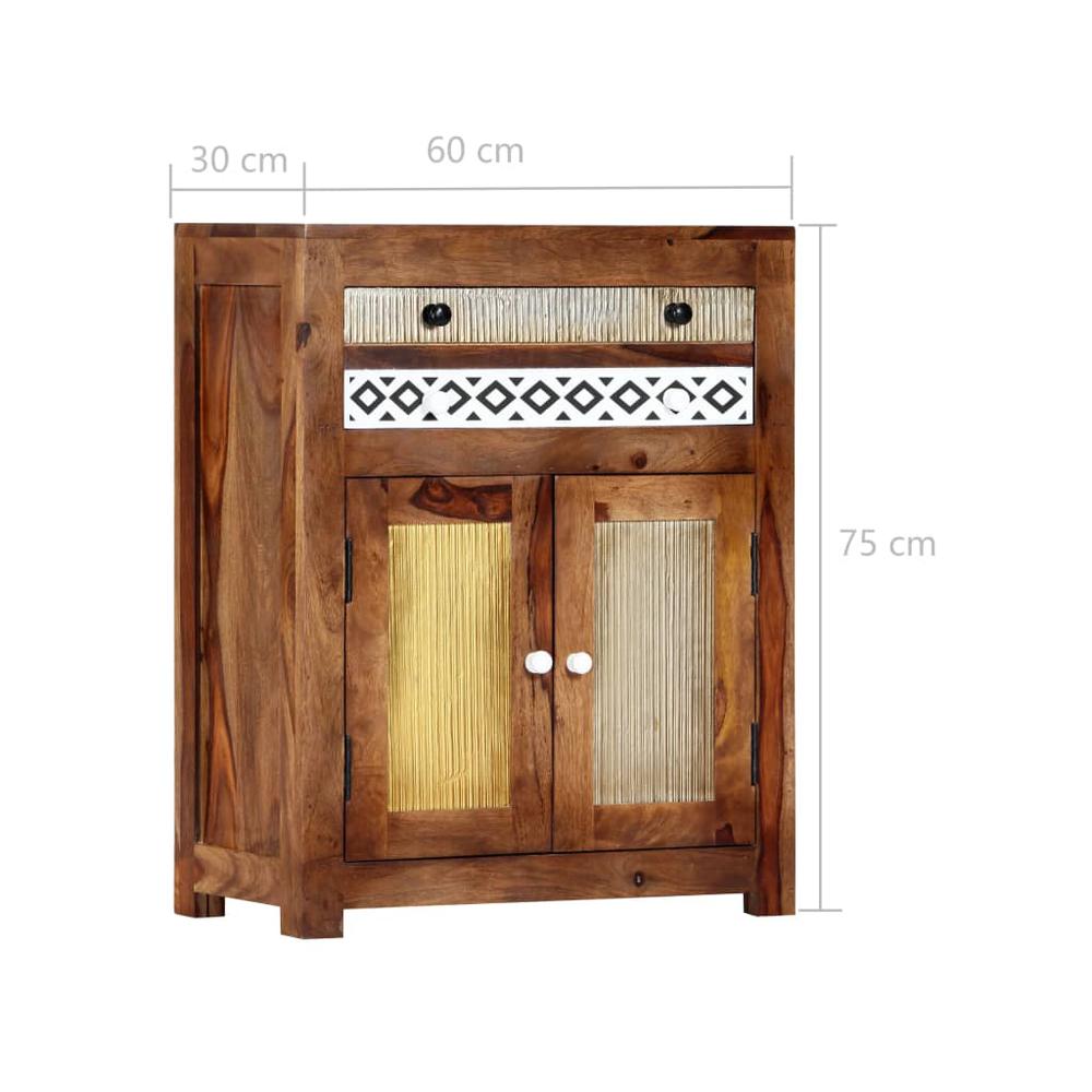 vidaXL Side Cabinet 23.6"x11.8"x29.5" Solid Sheesham Wood, 247730. Picture 5