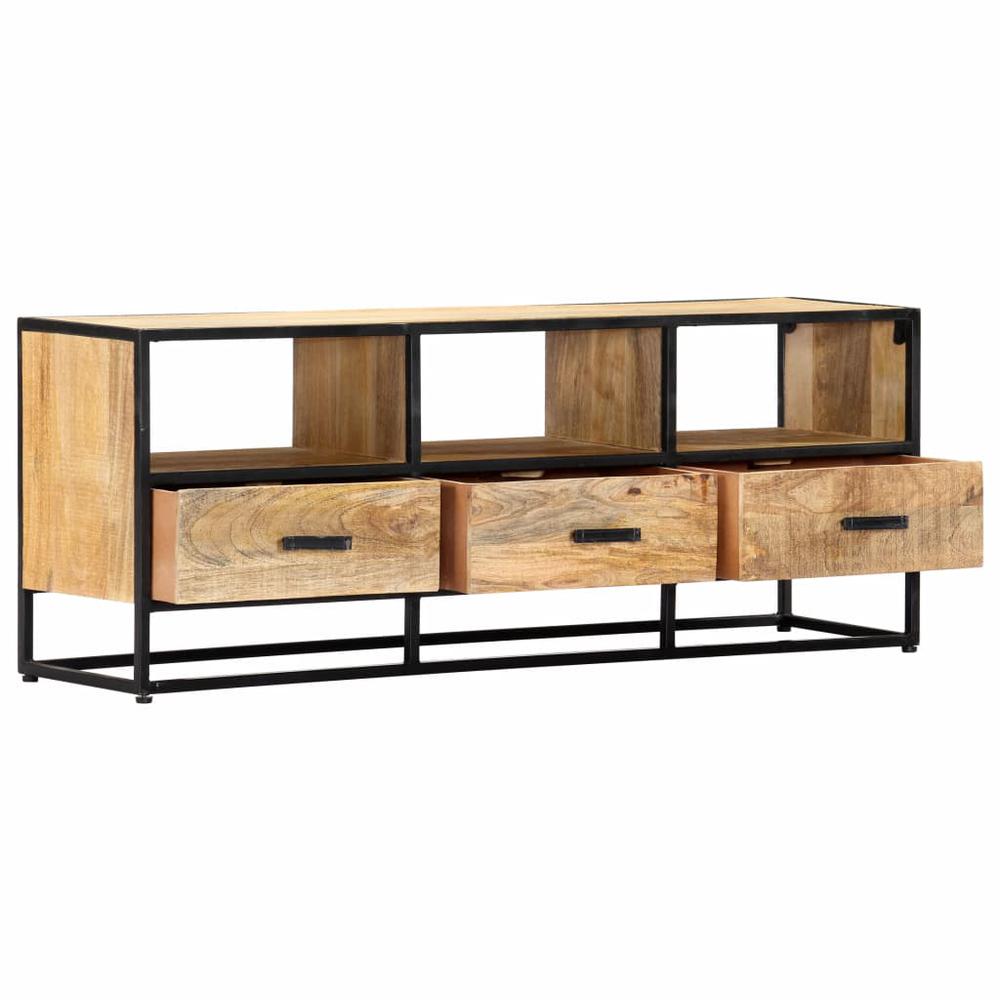 vidaXL TV Cabinet 47.2"x11.8"x17.7" Solid Mango Wood, 247742. Picture 4