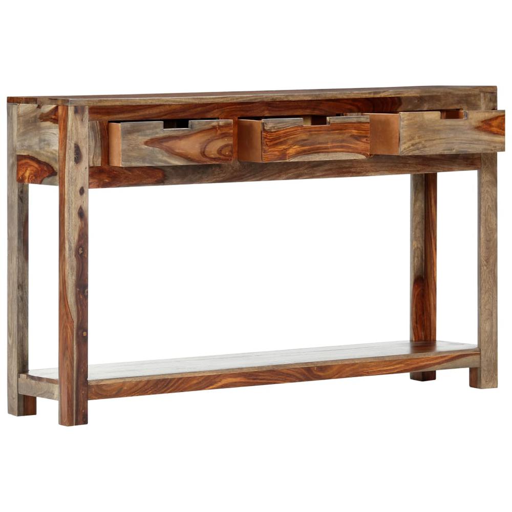 vidaXL Console Table with 3 Drawers 47.2"x11.8"x29.5" Solid Sheesham Wood, 247753. Picture 2