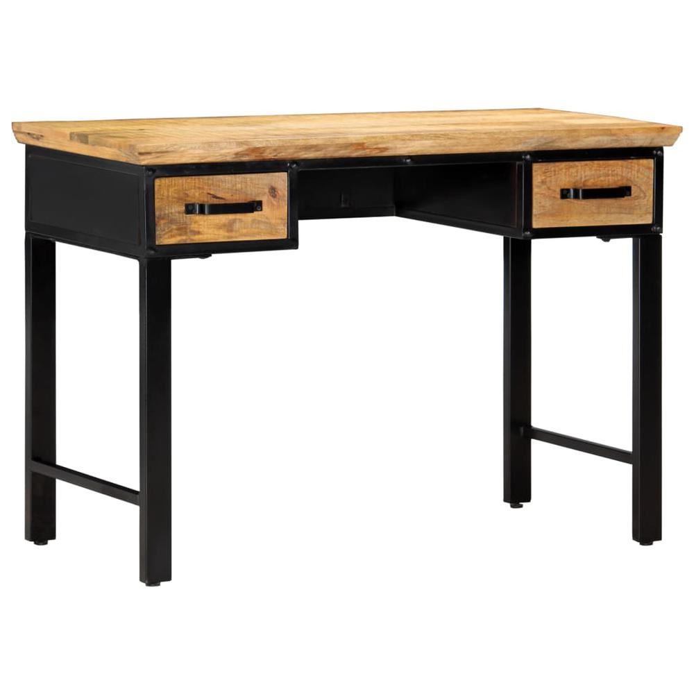 vidaXL Writing Table 43.3"x19.6"x29.9" Solid Mango Wood, 247758. Picture 1