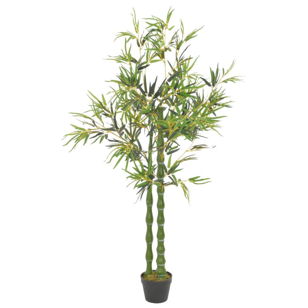 vidaXL Artificial Plant Bamboo with Pot Green 63", 280191. Picture 1
