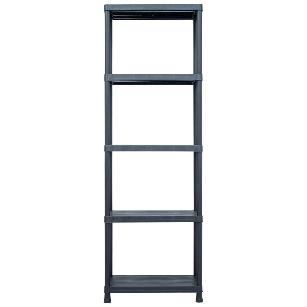 vidaXL Storage Shelf Rack Black 275.6 lb 23.6"x11.8"x70.9" Plastic, 45674. Picture 2