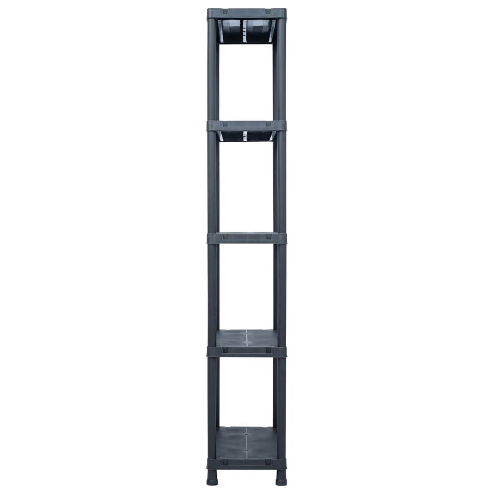 vidaXL Storage Shelf Rack Black 275.6 lb 23.6"x11.8"x70.9" Plastic, 45674. Picture 3