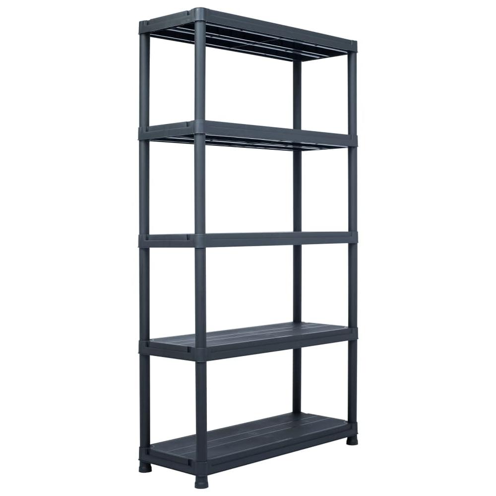 vidaXL Storage Shelf Rack Black 551.2 lb 31.5"x15.7"x70.9" Plastic, 45676. Picture 1