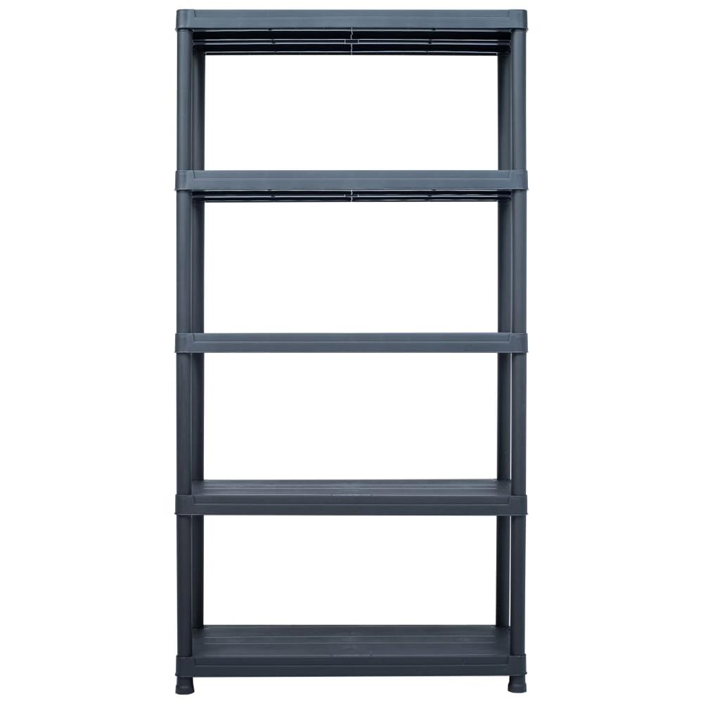 vidaXL Storage Shelf Rack Black 551.2 lb 31.5"x15.7"x70.9" Plastic, 45676. Picture 2
