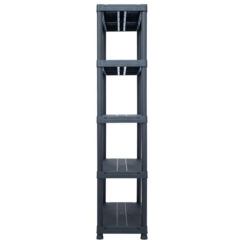 vidaXL Storage Shelf Rack Black 551.2 lb 31.5"x15.7"x70.9" Plastic, 45676. Picture 3