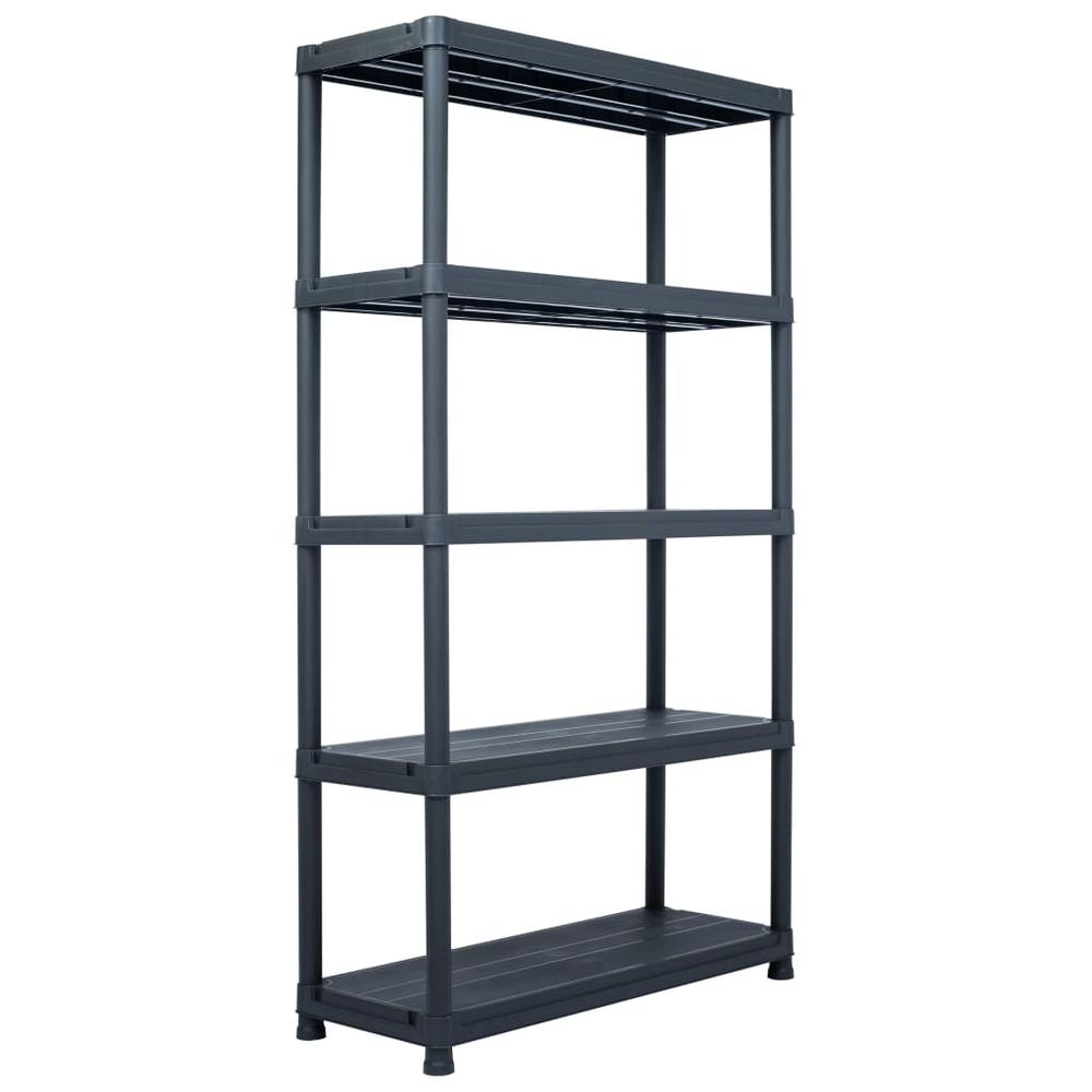 vidaXL Storage Shelf Rack Black 1102.3 lb 39.4"x15.7"x70.9" Plastic, 45678. Picture 1