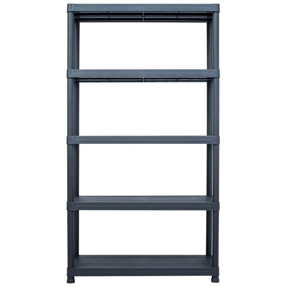 vidaXL Storage Shelf Rack Black 1102.3 lb 39.4"x15.7"x70.9" Plastic, 45678. Picture 2