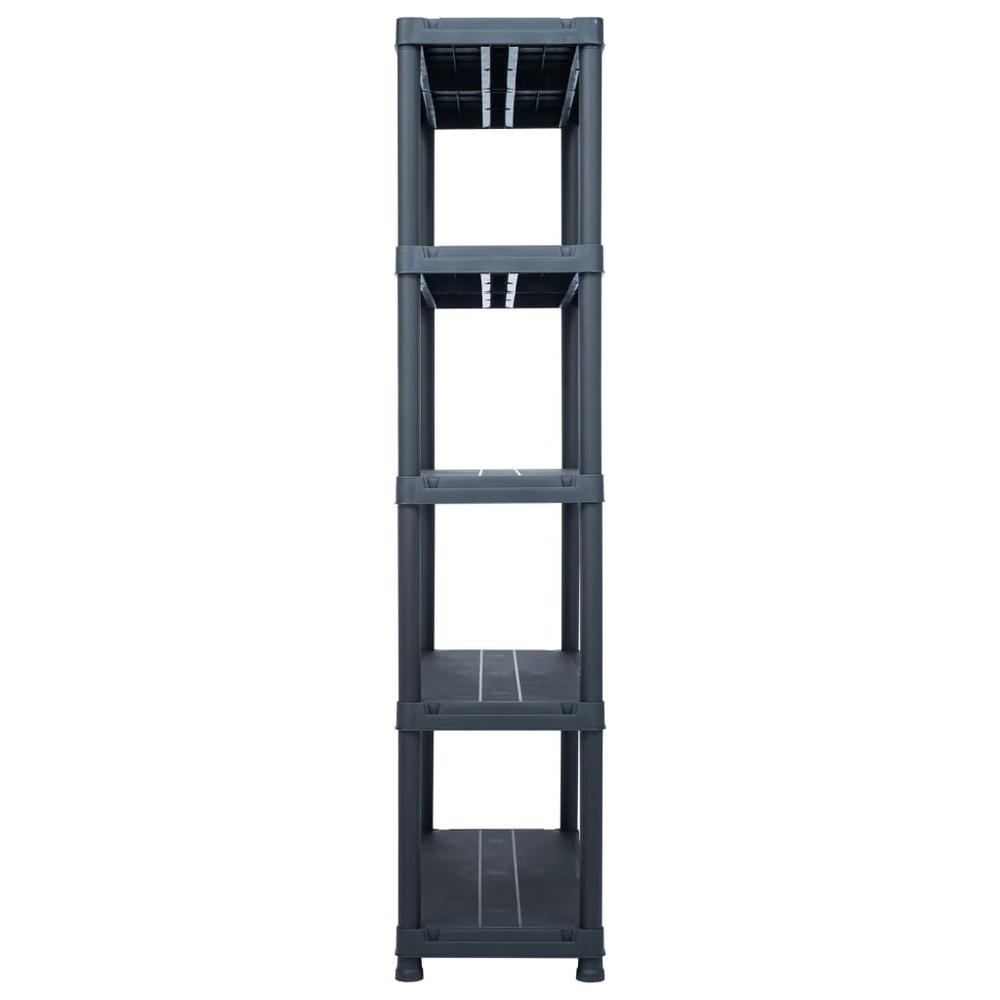 vidaXL Storage Shelf Rack Black 1102.3 lb 39.4"x15.7"x70.9" Plastic, 45678. Picture 3