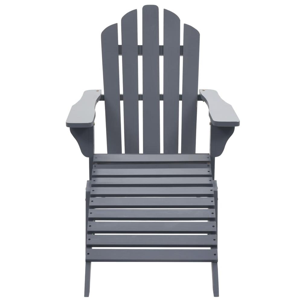 vidaXL Garden Chair with Ottoman Wood Gray, 45700. Picture 2