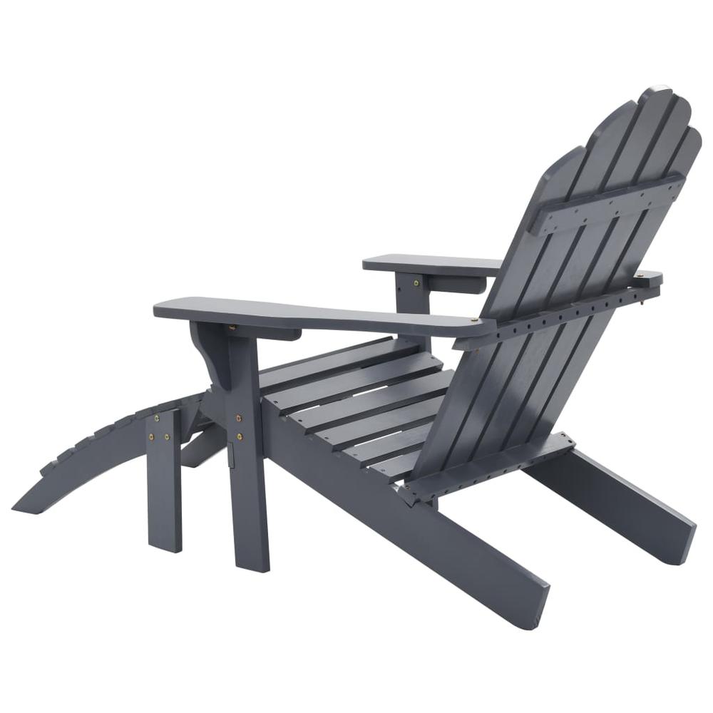 vidaXL Garden Chair with Ottoman Wood Gray, 45700. Picture 4