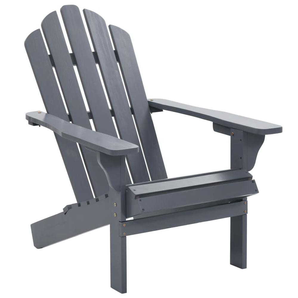 vidaXL Garden Chair with Ottoman Wood Gray, 45700. Picture 5