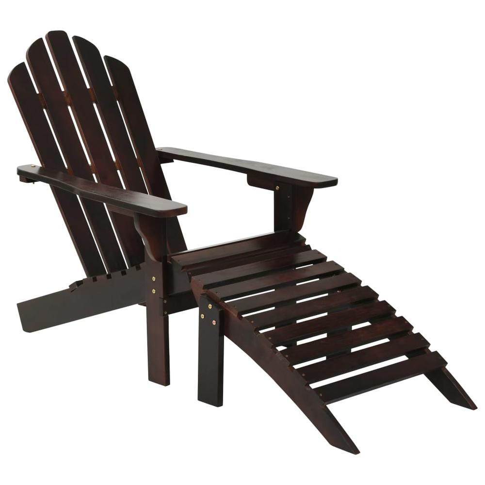 vidaXL Garden Chair with Ottoman Wood Brown, 45701. Picture 1