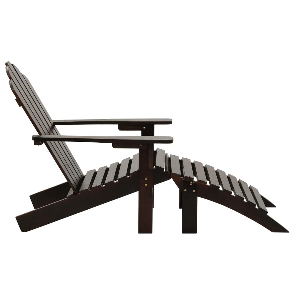 vidaXL Garden Chair with Ottoman Wood Brown, 45701. Picture 3