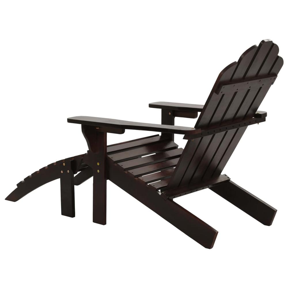 vidaXL Garden Chair with Ottoman Wood Brown, 45701. Picture 4
