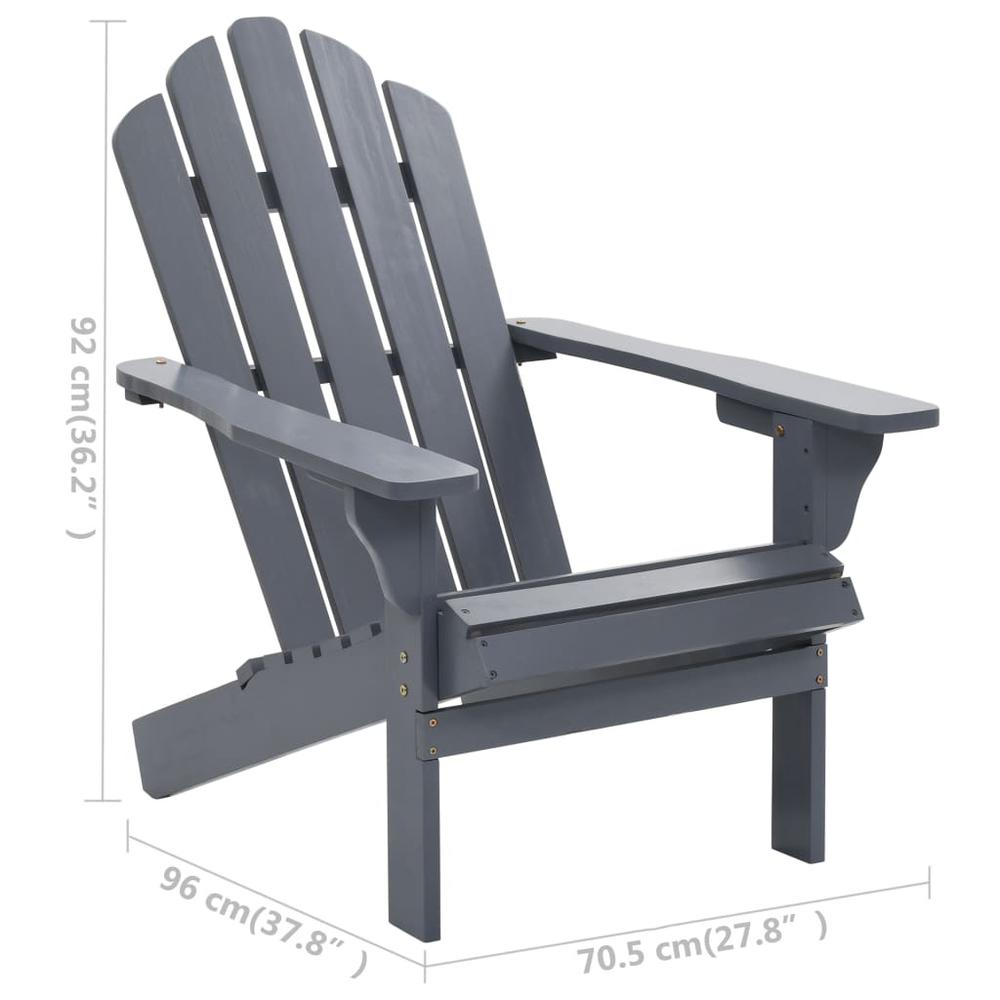 vidaXL Garden Chair Wood Gray, 45702. Picture 6