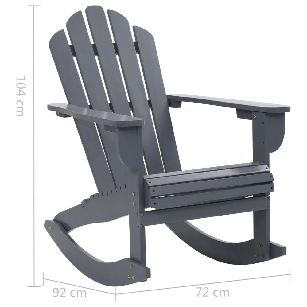 vidaXL Garden Rocking Chair Wood Gray, 45704. Picture 7