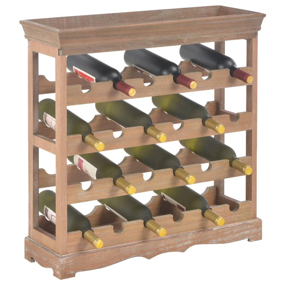 vidaXL Wine Cabinet Brown 27.6"x8.9"x27.8" MDF, 280068. Picture 2