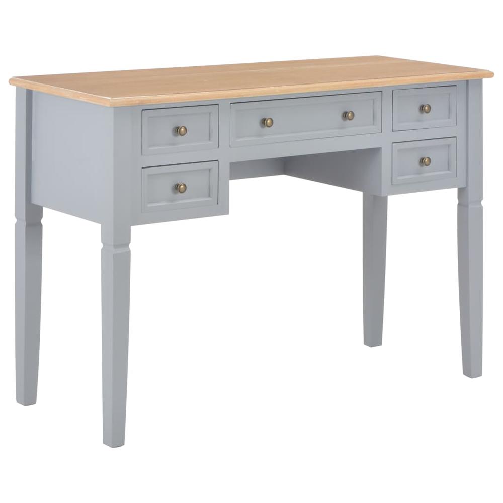 vidaXL Writing Desk Gray 43.1"x17.7"x30.5" Wood, 280070. The main picture.